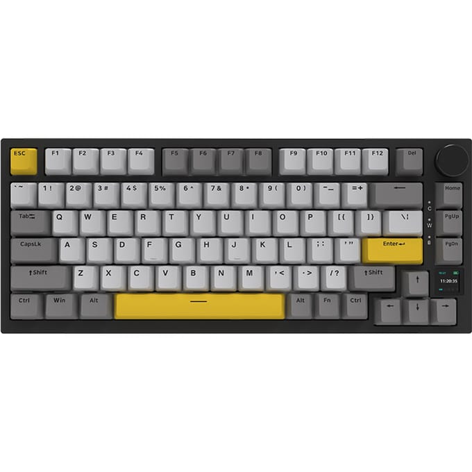 AJAZZ AK820 Pro 75% mechanisch toetsenbord met TFT-scherm, tri-mode (bedraad/Bluetooth/2.4GHz) in Gift Switch Starry Night Gray