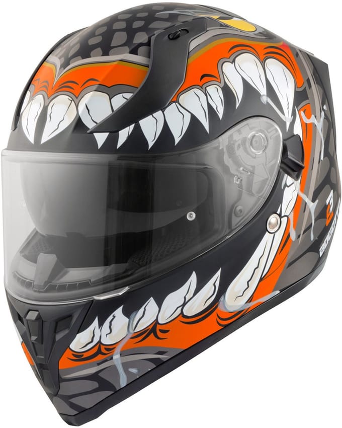 Bogotto V128 Naga Mat Zwart Oranje Integraalhelm - Helm