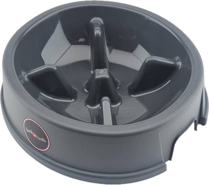 Jack and Vanilla Slow Feed Voerbak Grijs 24x6.5 1 Liter - Drinkbak -