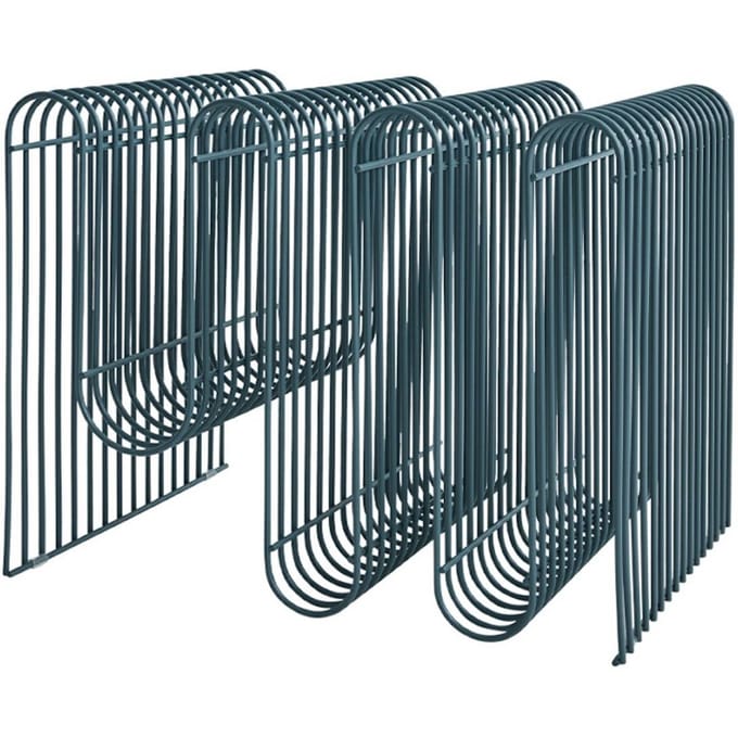 AYTM tijdschriftenhouder Curva, stofblauw, metaal, 41 cm lang