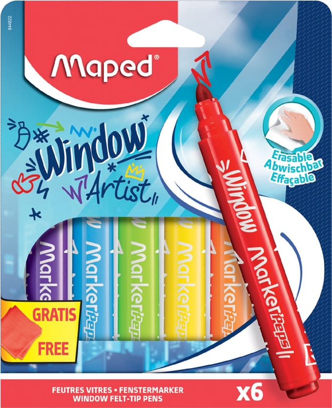 Maped raam marker MARKER'PEPS Window, 6 stuks in doosje