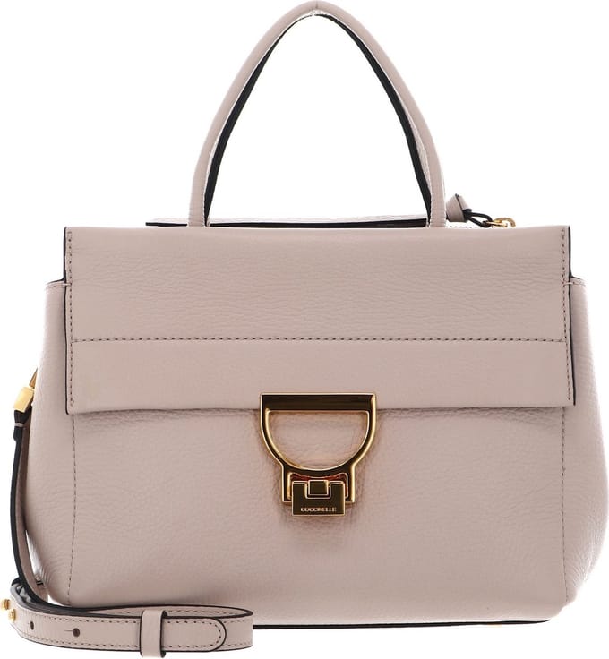 COCCINELLE Leren handtas schoudertas Arlettis Handbag Grained Leather Rosette beige