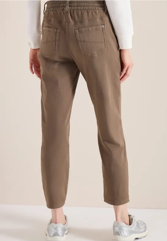 Mid Waist Slim Legs broek in Loose Fit
