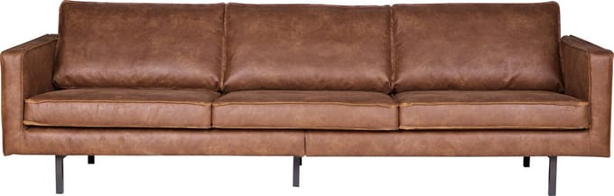 WOOOD Rodeo Bank 3-Zits - Recycle Leer - Cognac - 85x277x86