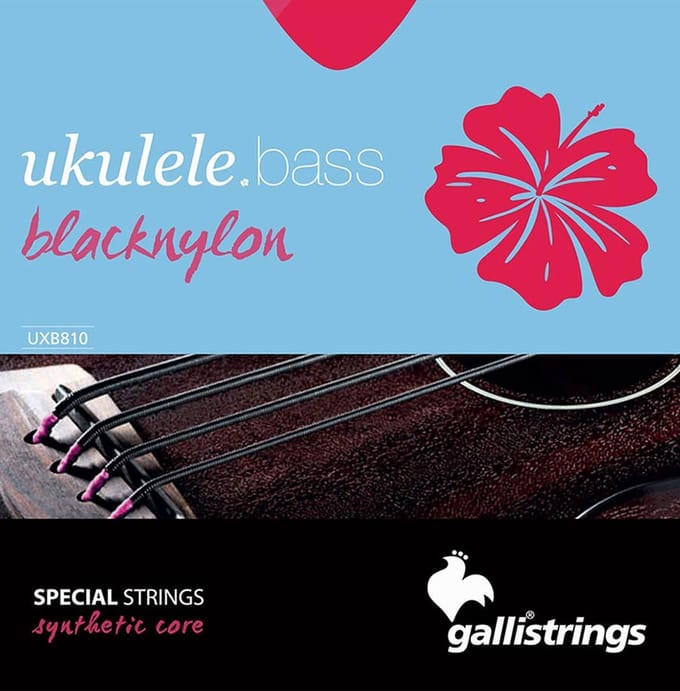 Galli UXB-810 Bas Ukulele Snarenset – Black Nylon Tape Wound
