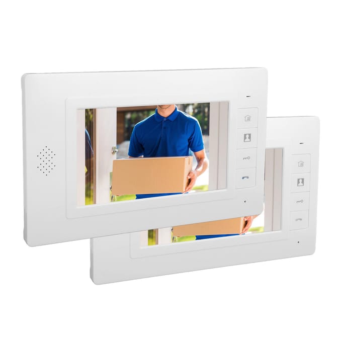 Système d'interphone vidéo filaire Écran couleur 7 pouces Objectif grand angle 120° Étanche Kit téléphone de porte intelligent pour US Plug