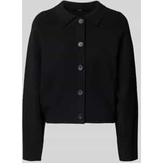 Cardigan van viscosemix met omgeslagen kraag model 'Turea'