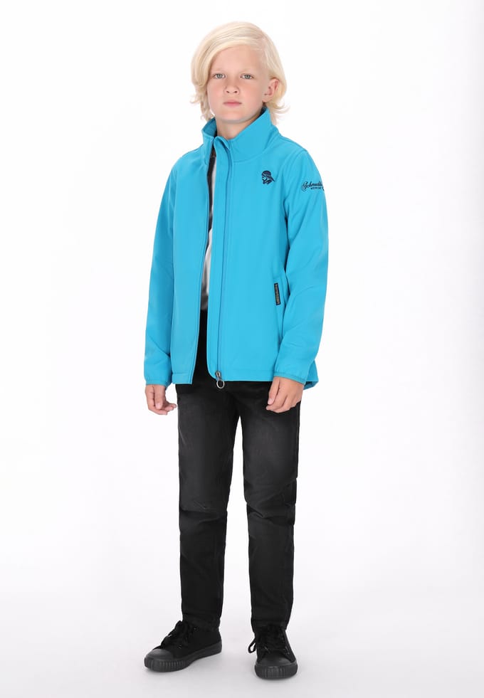 Schmuddelwedda softshell jas jongens (kinderen) Cyaan blauw