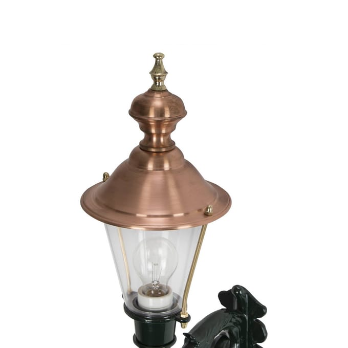 K.S. Verlichting Buitenwandlamp Hoorn, fitting boven, groen