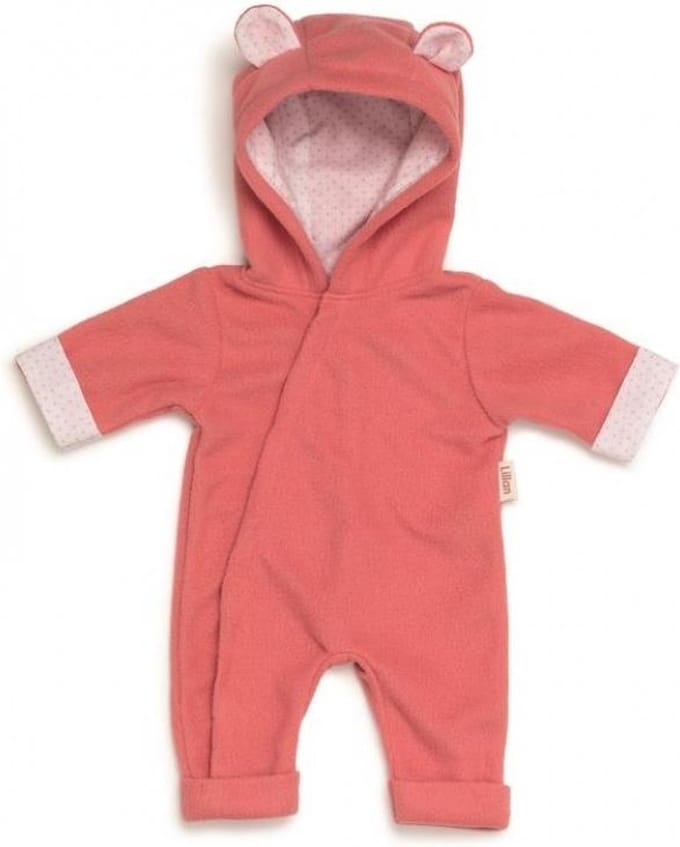 Skrallan Poppenkleding onesie koraalroze (36 cm)