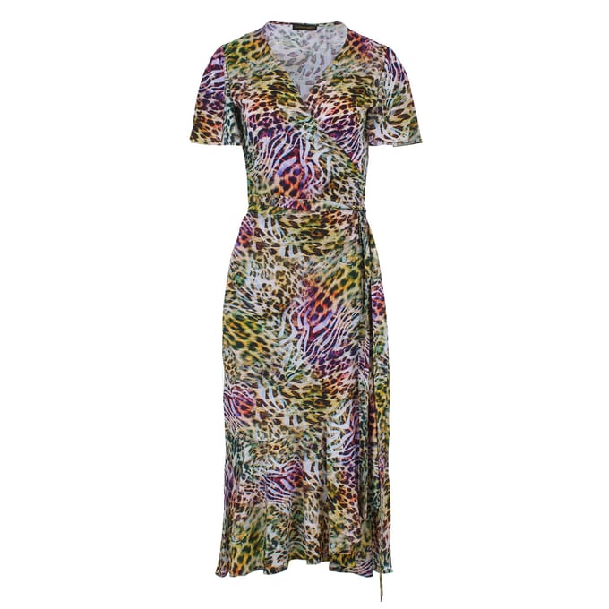 Wikkeljurk met roffeldetails en dierenprint