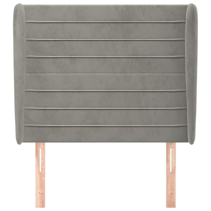 vidaXL - Hoofdbord - met - randen - 103x23x118/128 - cm - fluweel - lichtgrijs