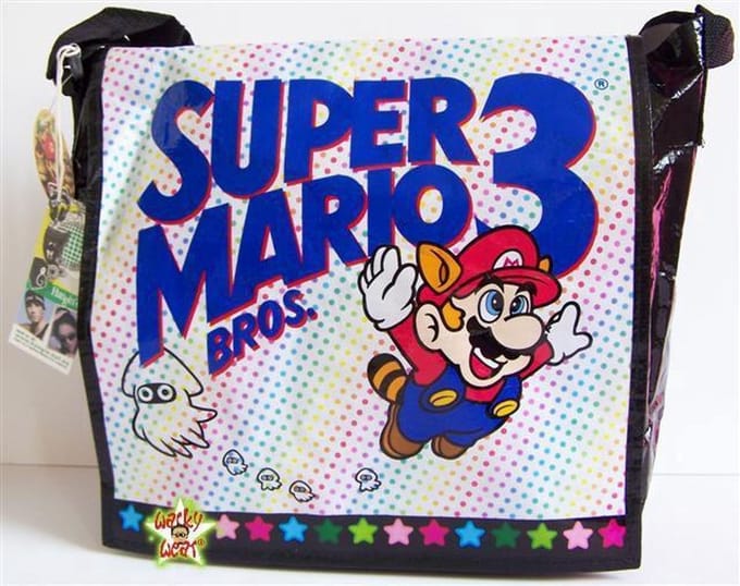 Nintendo SUPER MARIO 3 Omhang Flap Tas Messenger Bag PVC Retro Hip