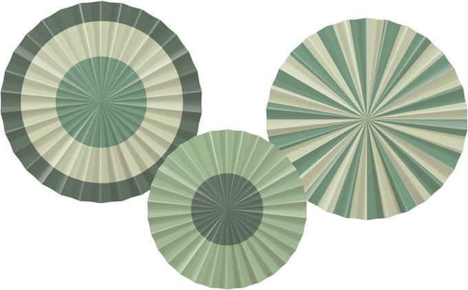 Folat - Decoratiewaaiers serene sage - 3 stuks