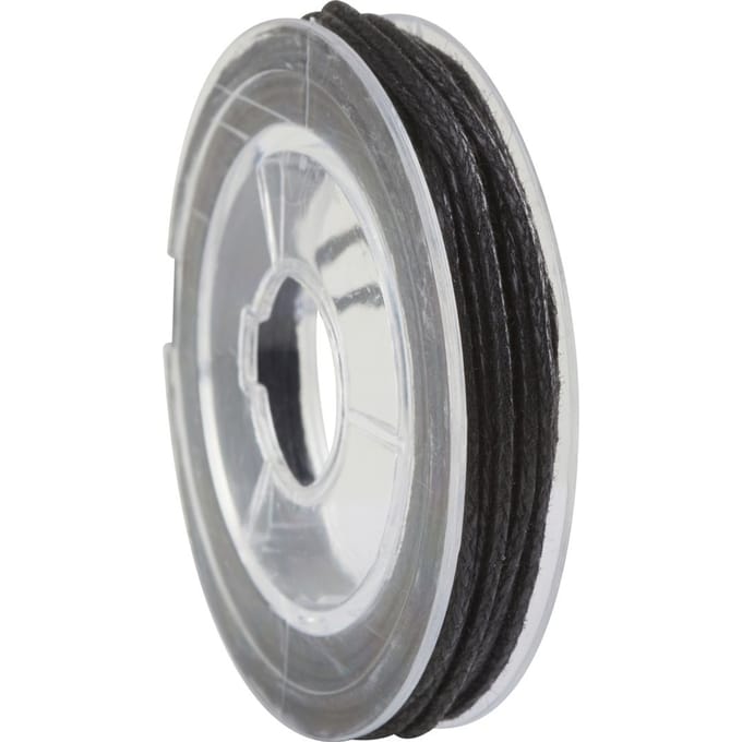 Koord imitatieleer rond zwart 1 Millimeter 5 Meter