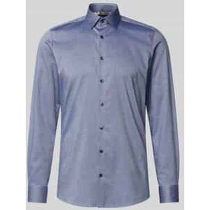 Slim fit zakelijk overhemd met kentkraag