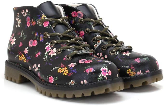 Goby Wildflower Boots – Dames Veterboots – Vegan Leer – Handgemaakt – Maat 39