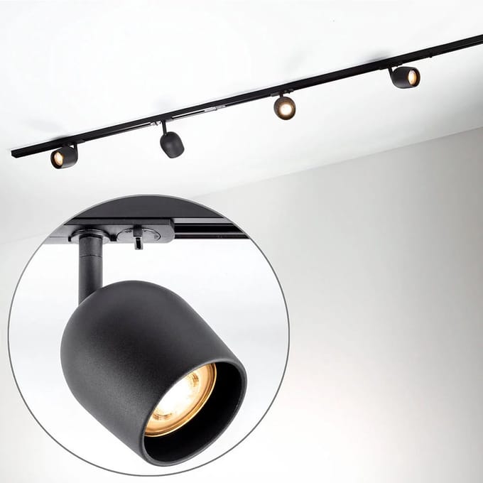 Modern 1-fase railsysteem van 1,5 meter met Day spots - plafond spots
