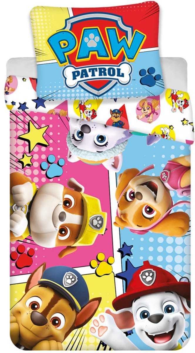 PAW Patrol Dekbedovertrek Comic 140 x 200 cm - 70 x 90 cm- Multicolor