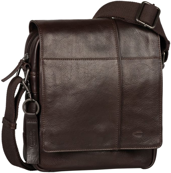 camel active schoudertas Pine Crossbody Bag Brown donkerbruin