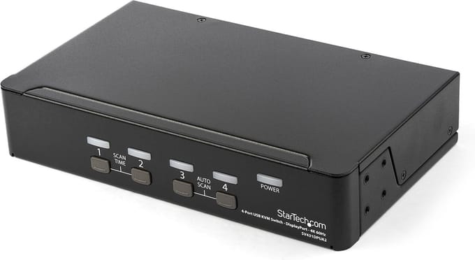 StarTech.com 4-Port DisplayPort KVM-schakelaar - 4K 60Hz - KVM / audio-switch - 4 porte