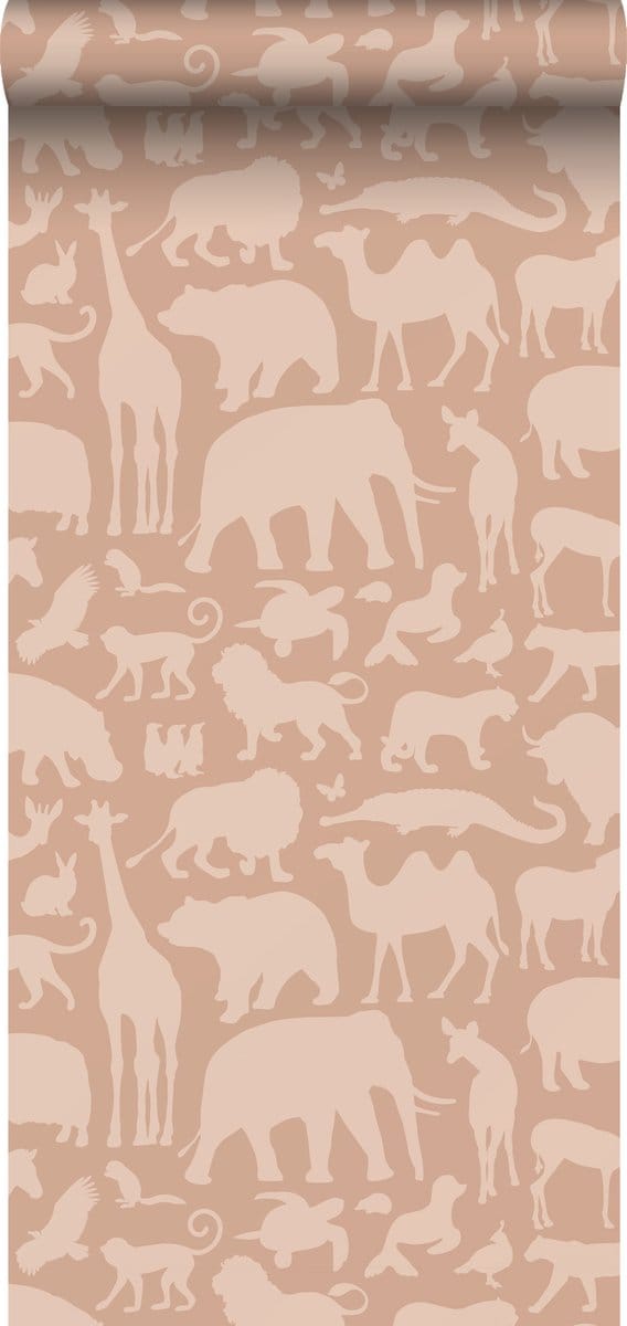 ESTAhome behang dieren terracotta - 53 cm x 10.05 m - 139356