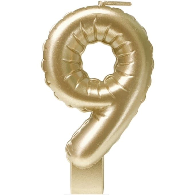 Foil balloon candle gold - 9