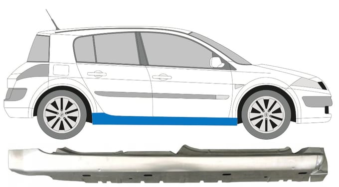 Volledige dorpel voor Renault Megane II 2003-2012 / Rechts