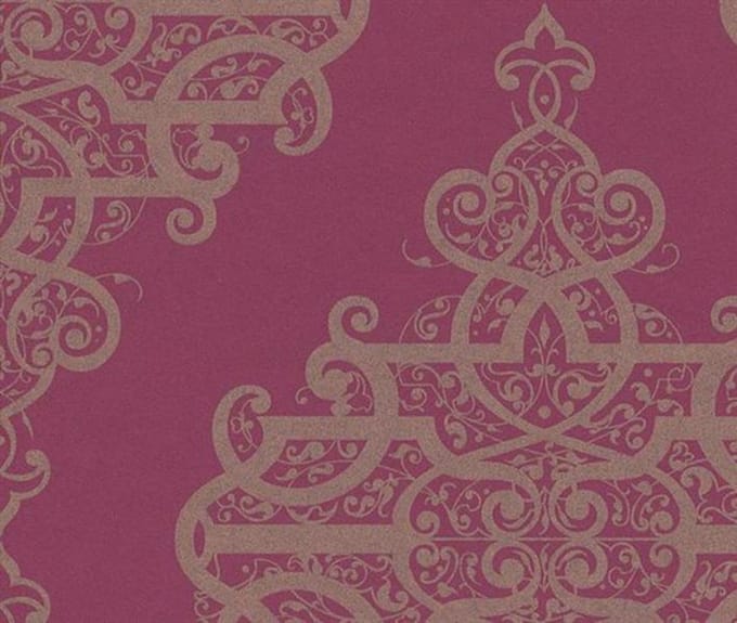 Vanity fair rood goud barok behang 785449