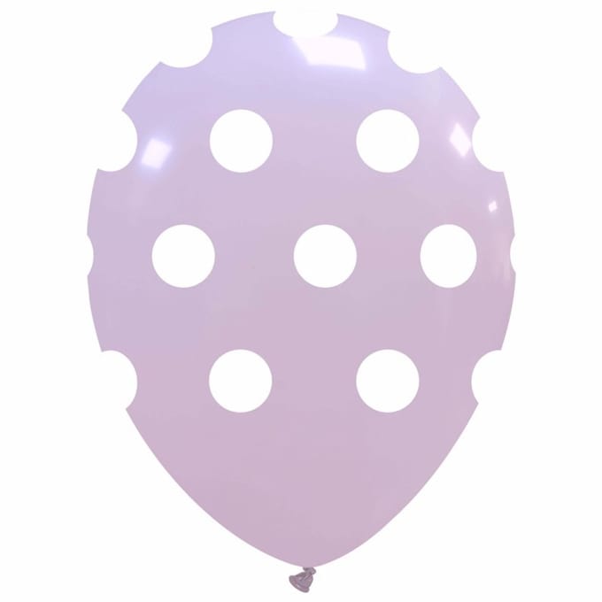 Lilac Polka dots Ballonnen, 6 stuks, 30 cm, latex