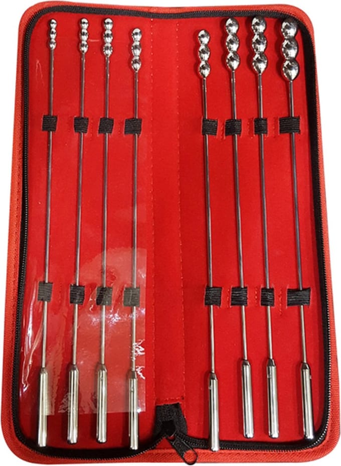 Black Line - Bumpy Rosebud Urethral Sounds Set - 8 stuks