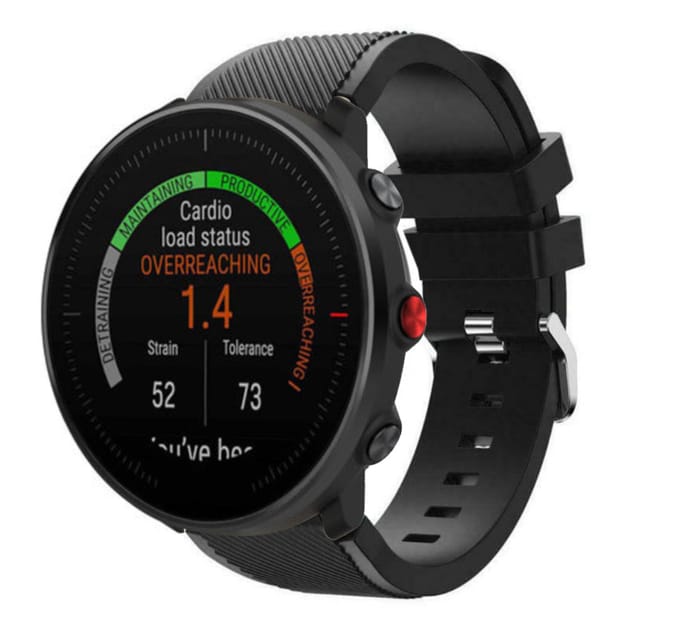 Polar Vantage M twill siliconen band (zwart)