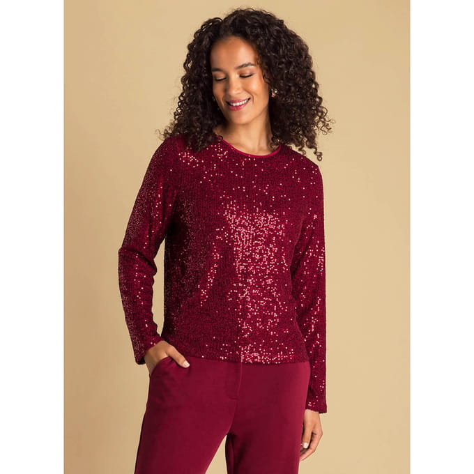 IVY BEAU Annelie Tops - Dark Red - maat 42