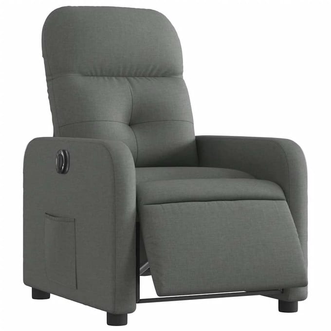 vidaXL - Fauteuil - elektrisch - verstelbaar - stof - donkergrijs