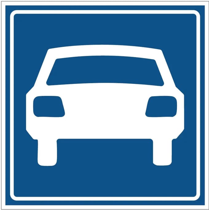 Autoweg bord - G3 | gecoat dibond materiaal | 30 x 30 cm