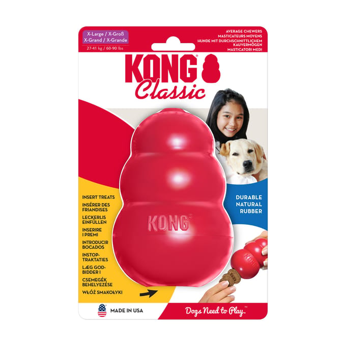 KONG Classic - Snackbal Honden Speelgoed - Rubber - 10.16cm - Rood - Maat L