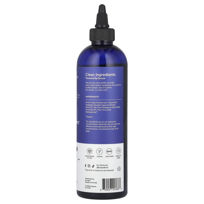 Kin+Kind, Schone Oor, Leave-In Verlichting voor Honden, 354ml(12 fl oz) blue