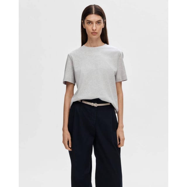 boxy fit T-shirt van katoen- en viscosemix model 'ESSENTIAL'