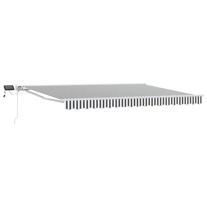 vidaXL - Handbediende - luifel - met - LED's - Antraciet - en - Wit - 4 - × - 3 - m