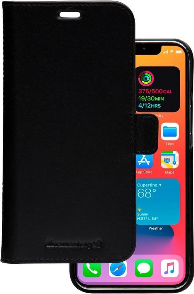 iPhone 12 Pro Max Bookcase hoesje - dbramante1928 - Effen Zwart - Leer