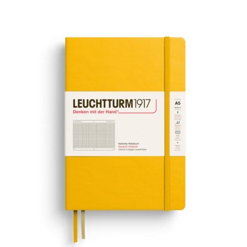 Leuchtturm1917 notitieboekje, hardcover, medium a5, geruit, sunflower