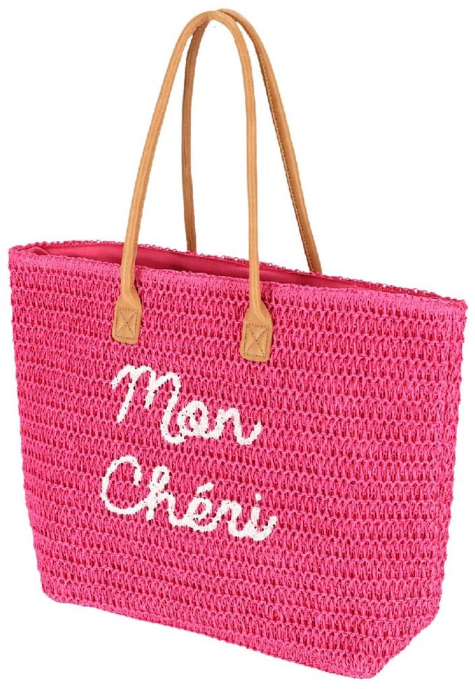 van der Meulen strandtas dames polyester fuchsia multicolor 50 cm.