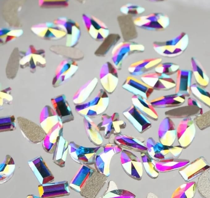 BamBella® Plak strass Steentjes - 100 stuks - AB - geel strass stenen glitters kleding versieren
