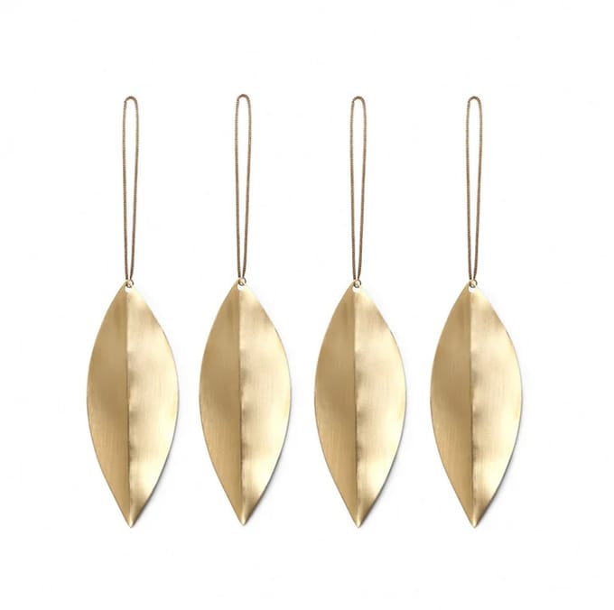Ferm Living - Bladornamenten - Set van 4 - Brass