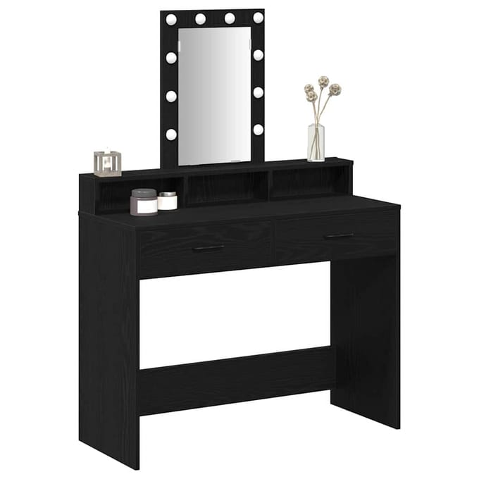 vidaXL - Kaptafel - Zwart - 100 - x - 41 - x - 140 - cm - Bewerkt - hout