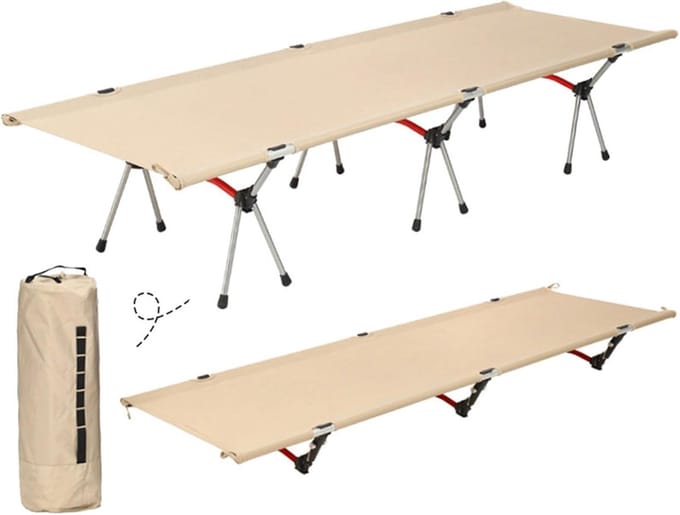 Opvouwbaar Campingbed - Kampeerbed Kinderbed - Buiten Ontspannen - Stabiele Driehoekstructuur - Niet gespecificeerd - Khaki