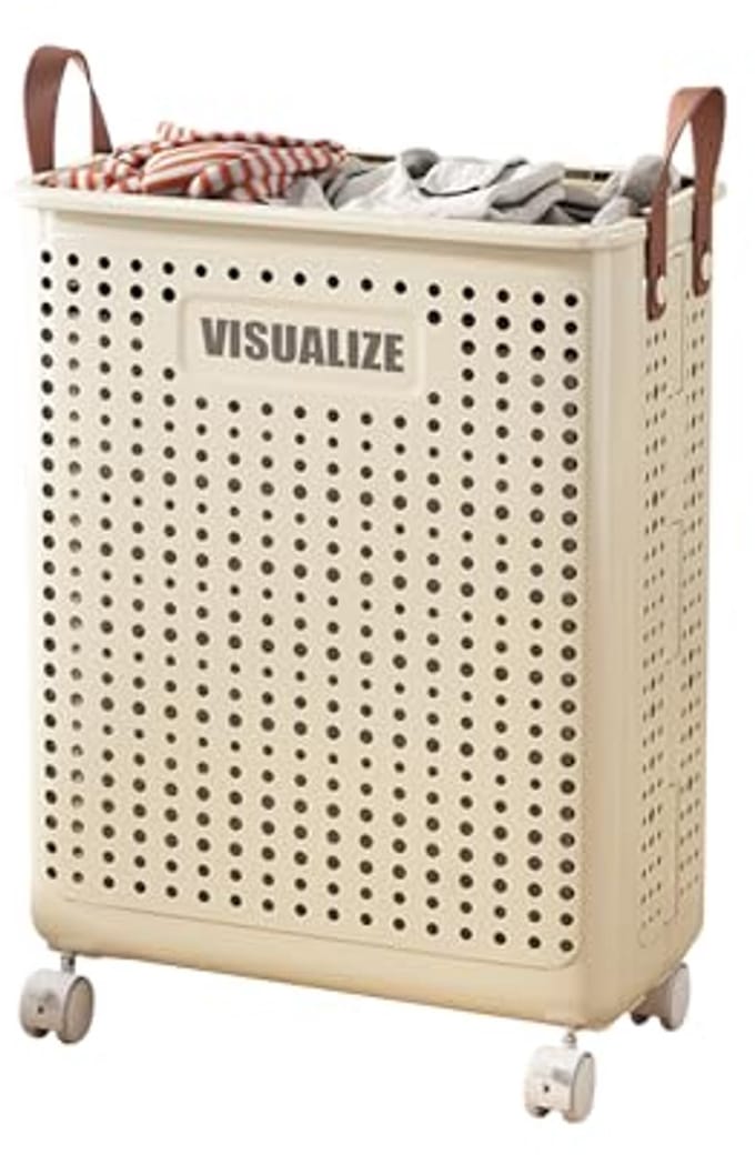 Draaibare Wasmand met Wielen - Multifunctionele Opbergcontainer voor Speelgoed en Kleding