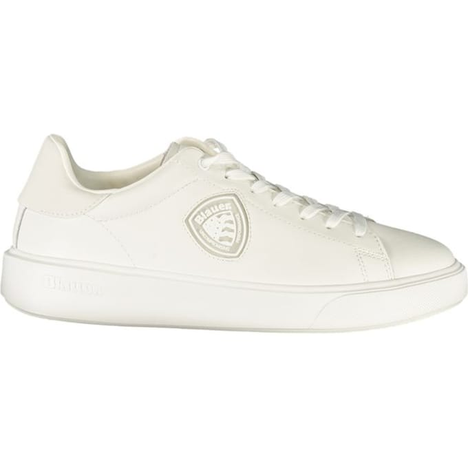 Blauer Witte Polyurethaan Heren Sneaker
