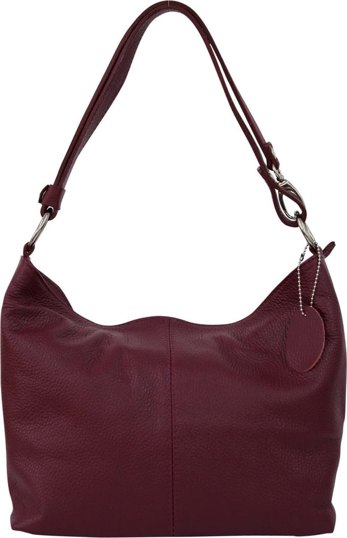 Dames lederen handtas schoudertas hobo tas GL005 Bordeaux