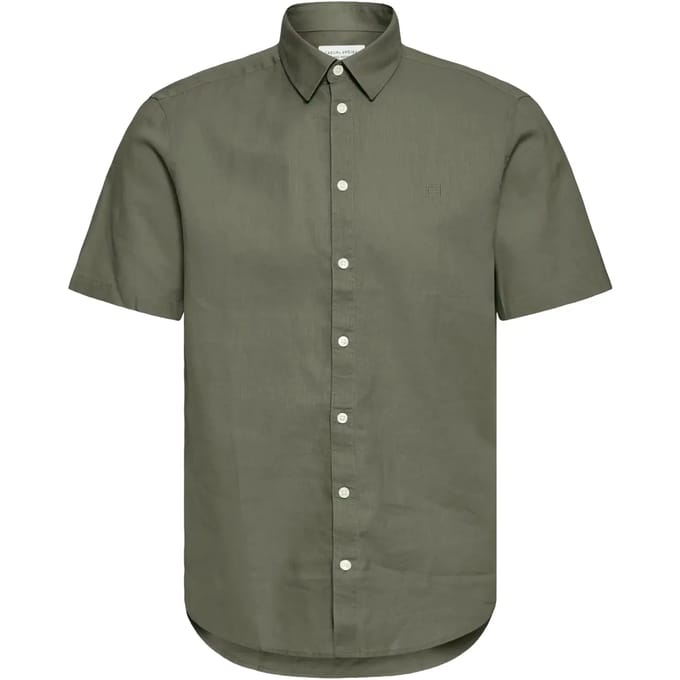 slim fit vrijetijdsoverhemd van mix van katoen en linnen model 'AKSEL'